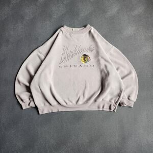 Vintage Chicago Blackhawks Lee Nutmeg Style Grey Sweatshirt XL